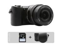 Appareil photo hybride SONY Pack A5000 + 16-50mm + Etui + SD 8Go