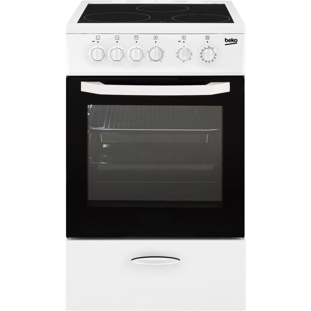 Cuisinière vitrocéramique BEKO CSS48100GW