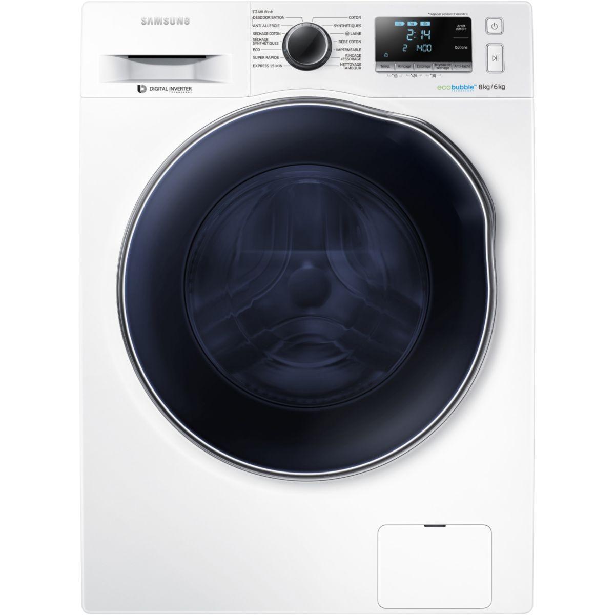 Lave-linge Séchant Frontal SAMSUNG WD80J6410AW ECOBUBBLE