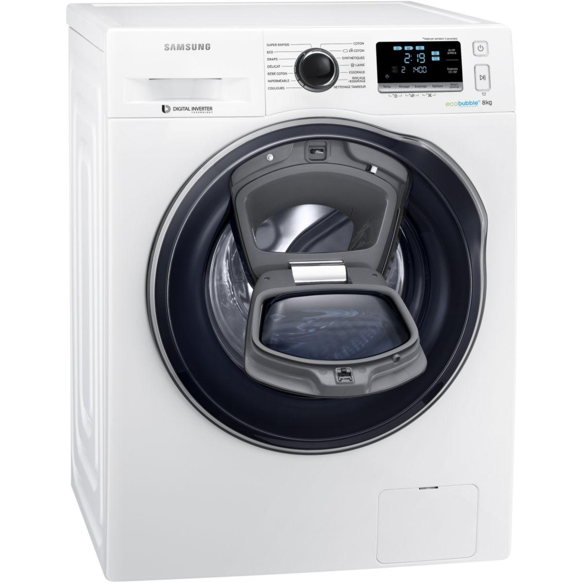 Lave linge hublot SAMSUNG ADD WASH WW80K6414QW