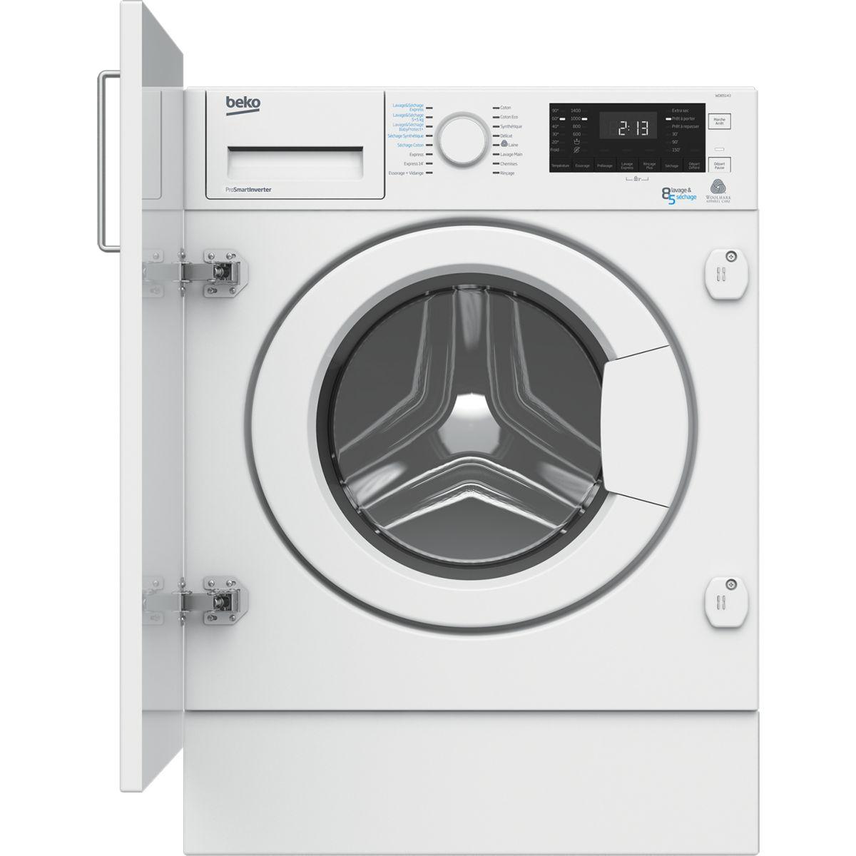 Lave linge séchant hublot encastrable BEKO WDI 85143
