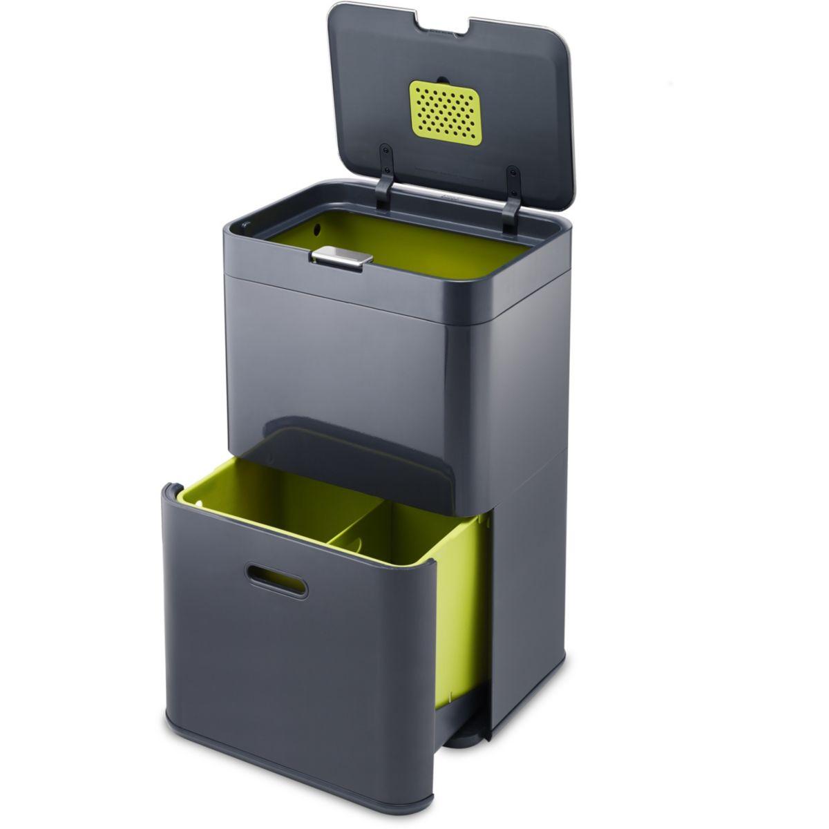 Poubelle tri sélectif JOSEPH JOSEPH Totem 48L TRI SELECTIF - Anthracite