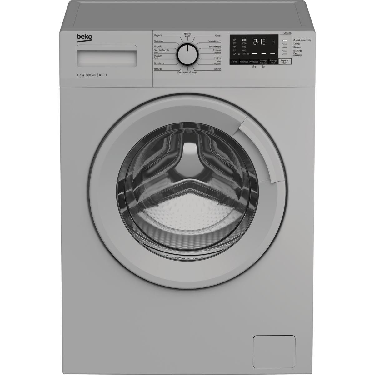Lave linge compact BEKO WTE6611SY (Silver)