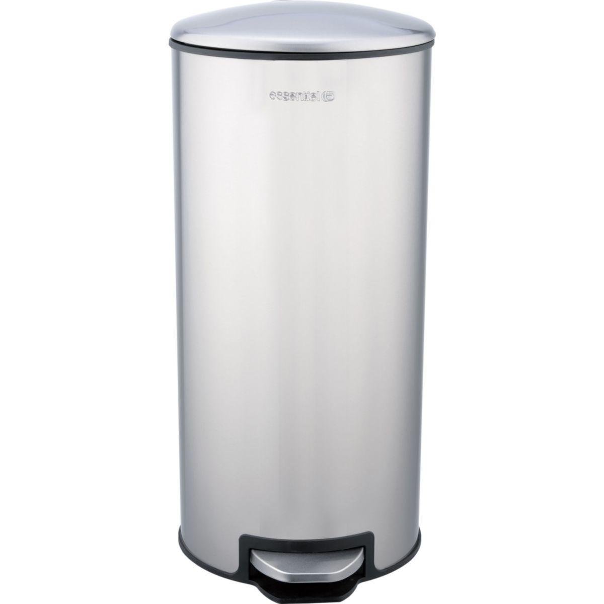 Poubelle manuelle ESSENTIELB ronde 20L inox à pédale