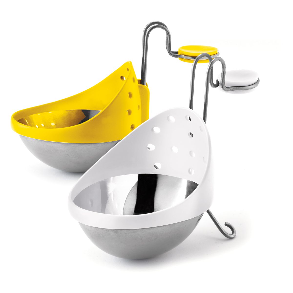 Pocheuse à oeufs CUISIPRO acier inoxydable X 2 - jaune/blanc