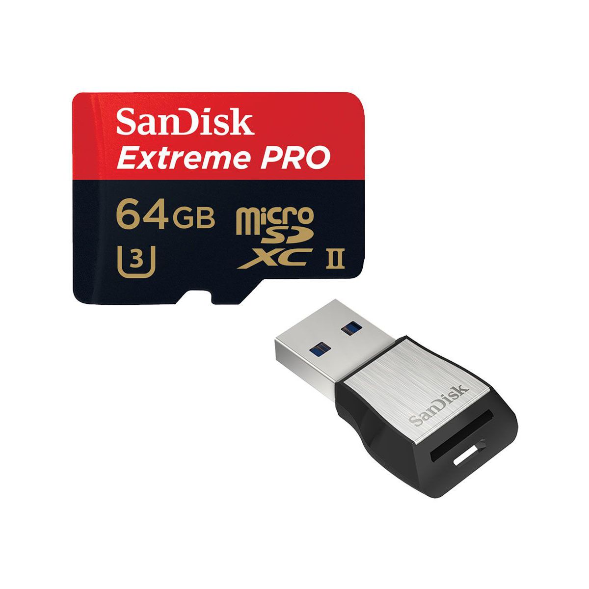 Carte Micro SD SANDISK microSD EXTREME PRO 64GO + Lecteur (photo) Carte Micro SD SANDISK microSD EXTREME PRO 64GO + Lecteur (photo)