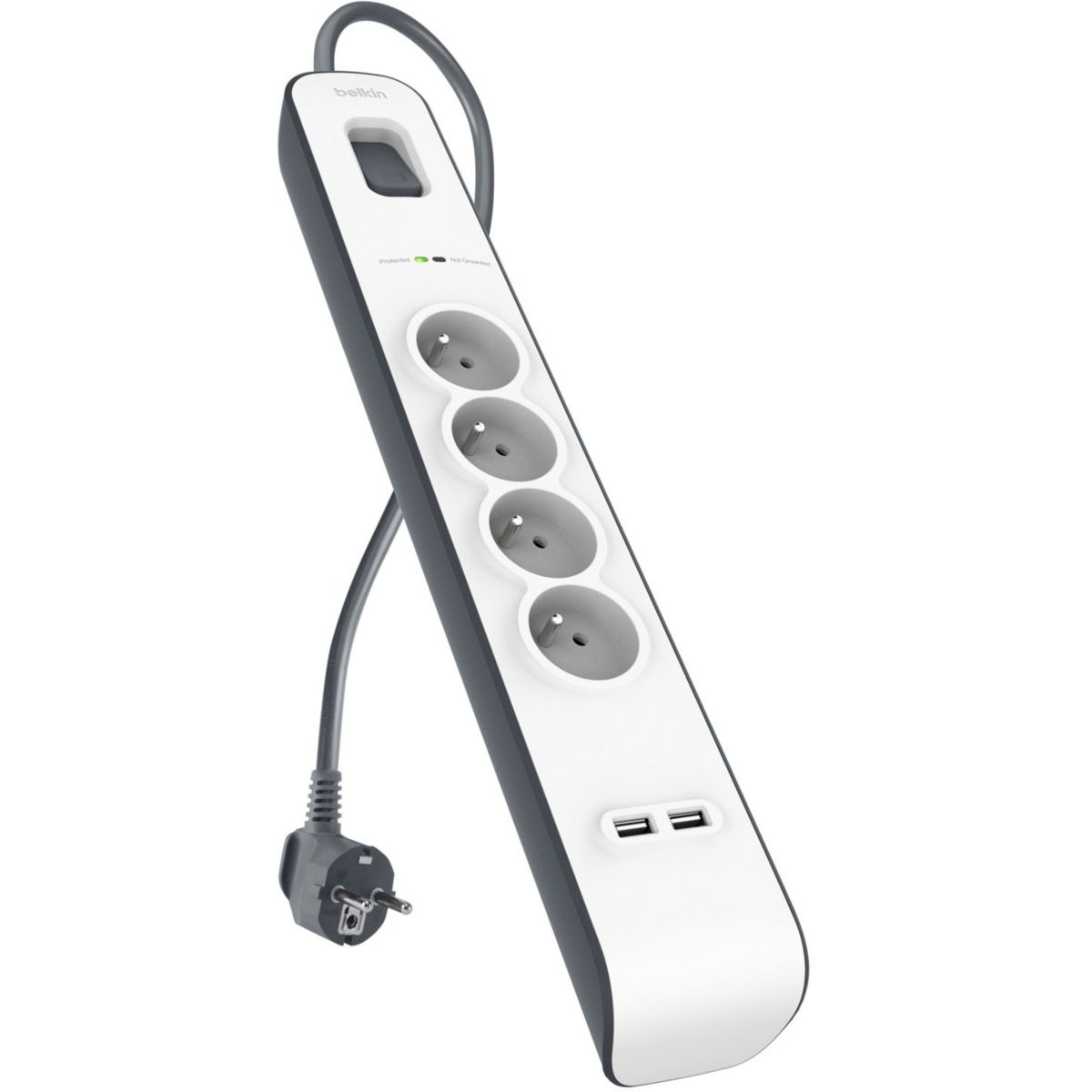 Parafoudre BELKIN 4 prises parafoudres + 2 USB (photo) Parafoudre BELKIN 4 prises parafoudres + 2 USB (photo)