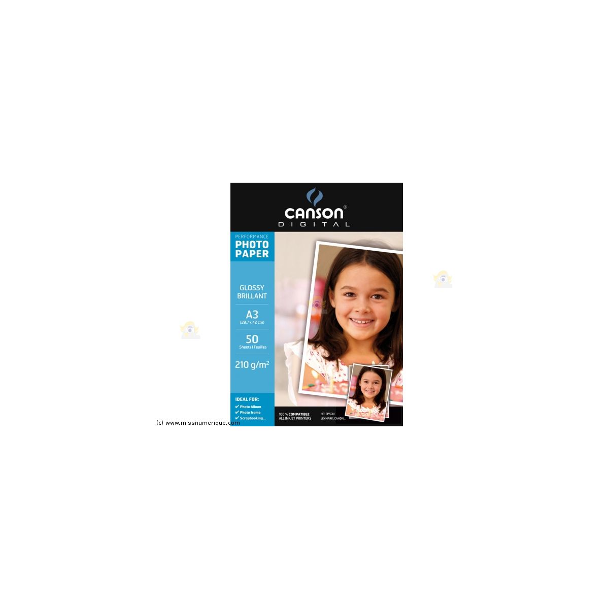 Papier photo CANSON BTE 50FL A3 210G PHOT BRILLANT (photo) Papier photo CANSON BTE 50FL A3 210G PHOT BRILLANT (photo)