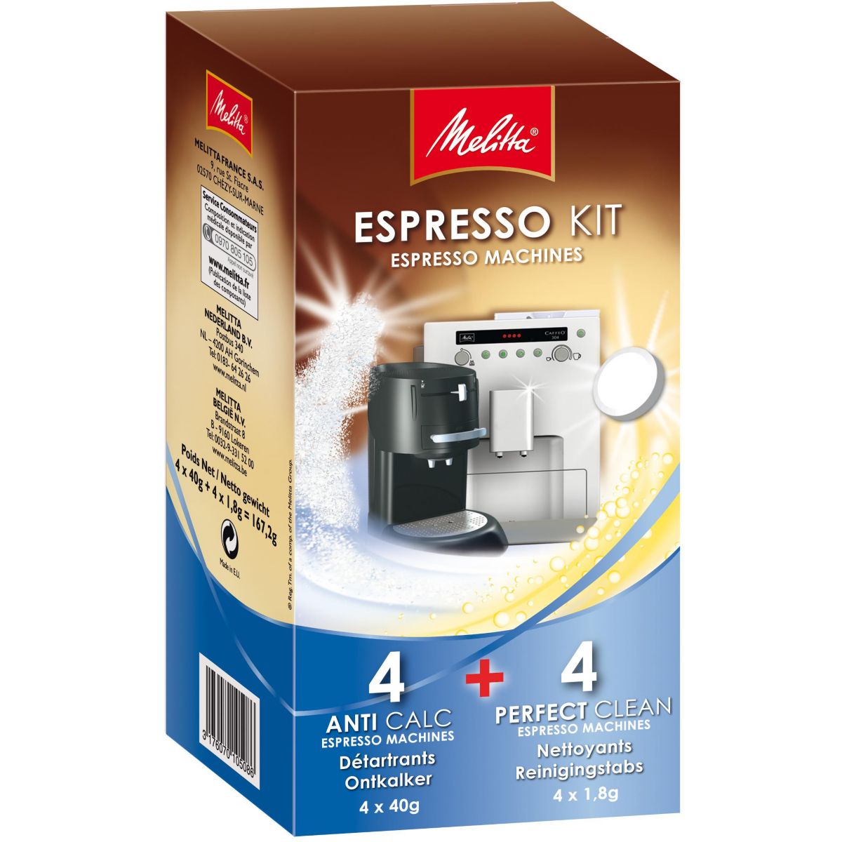 Produit de Nettoyage MELITTA Espresso Kit 2 détartrants + 1 nettoyant