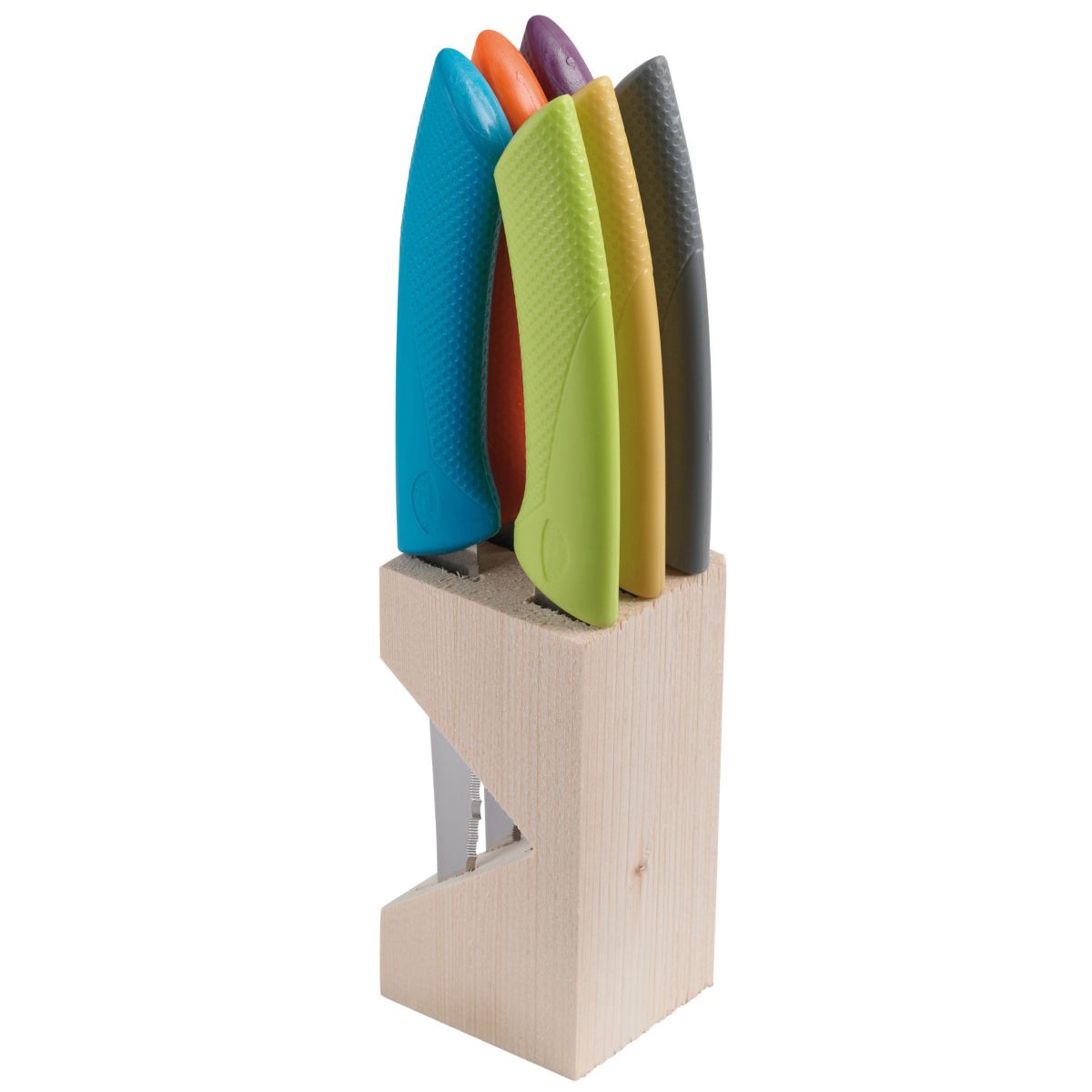 Bloc couteaux DUBOST 6 couteaux steak multicouleurs