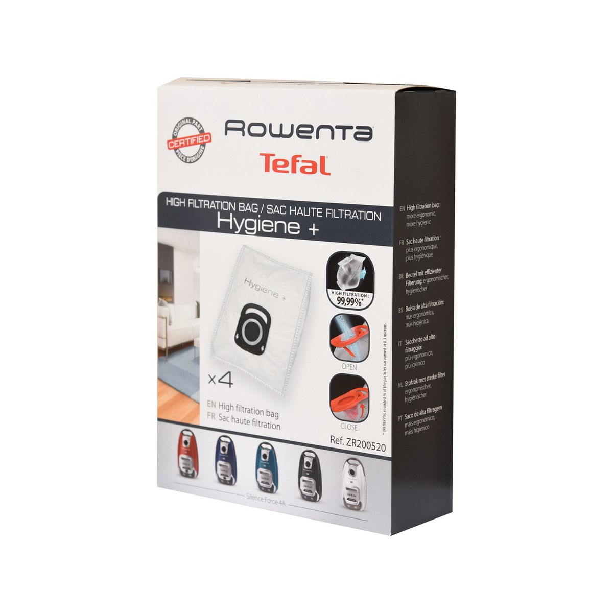 Sac aspirateur traineau ROWENTA 4 sacs haute filtration hygiène +