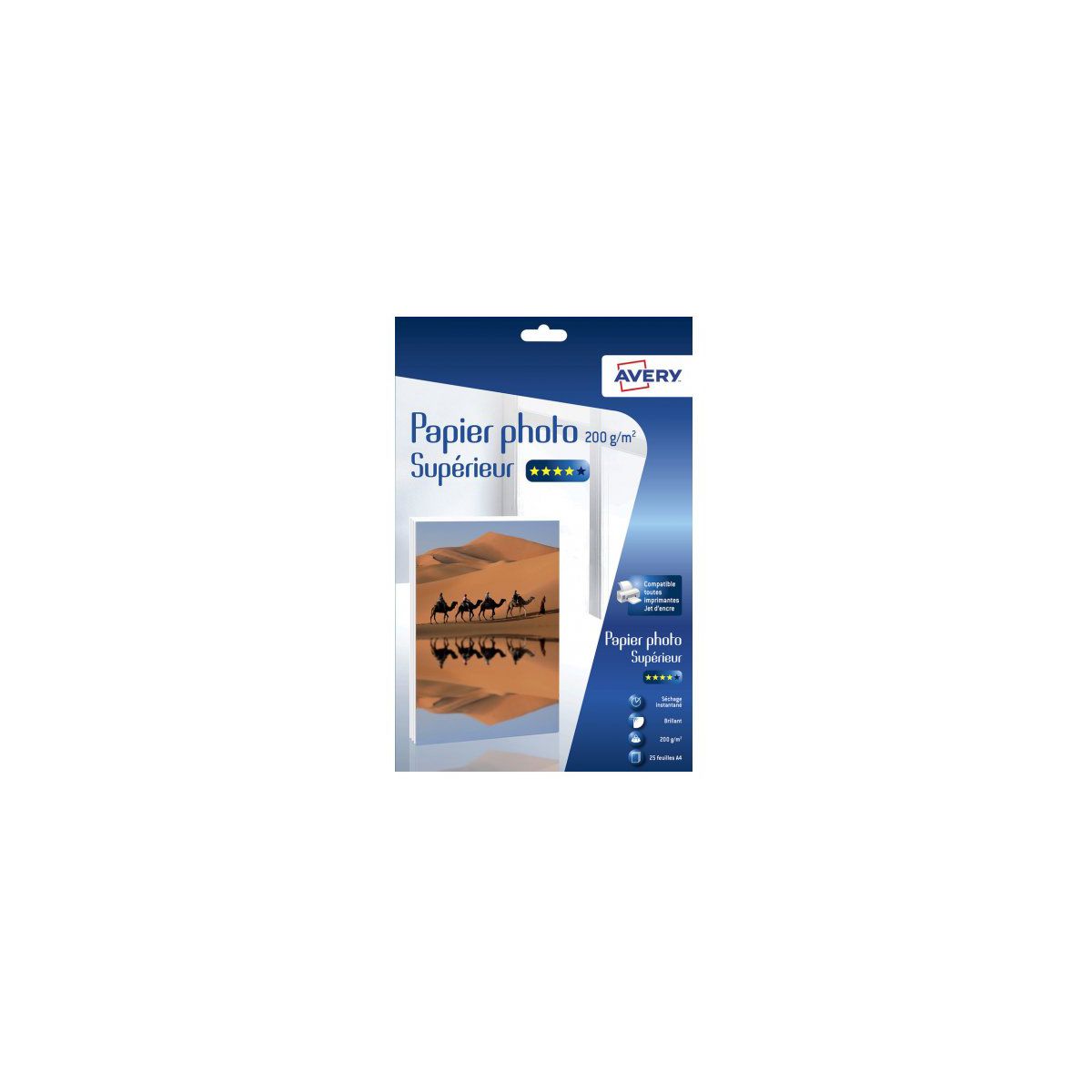 Papier photo AVERY 25 Photos brillantes A4 200g/m² (photo) Papier photo AVERY 25 Photos brillantes A4 200g/m² (photo)