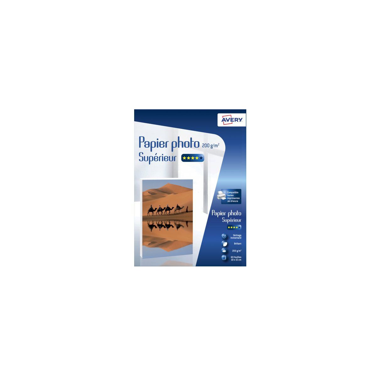 Papier photo AVERY 60 Photos brillantes 10x15 200g/m² (photo) Papier photo AVERY 60 Photos brillantes 10x15 200g/m² (photo)
