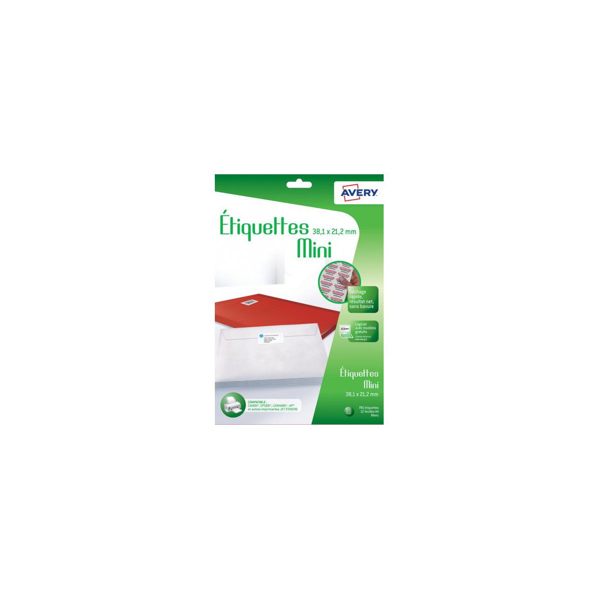 Papier créatif AVERY 780 Mini-etiquettes 38,1x21,2mm mates (photo) Papier créatif AVERY 780 Mini-etiquettes 38,1x21,2mm mates (photo)