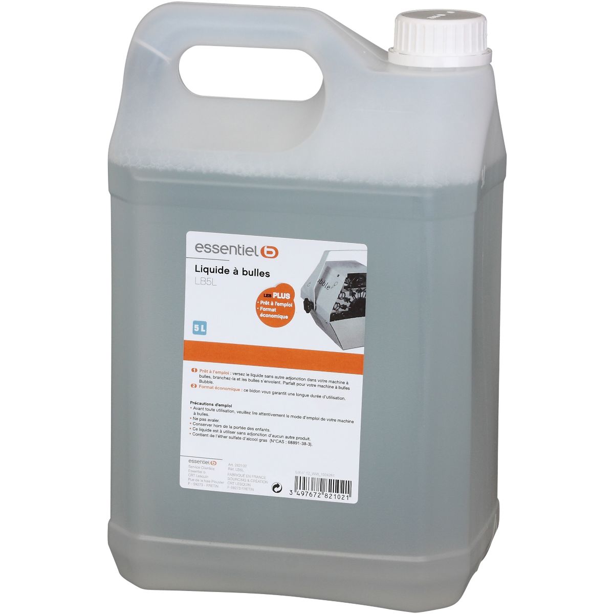 Accessoire ESSENTIELB liquide à bulles 5L (photo) Accessoire ESSENTIELB liquide à bulles 5L (photo)
