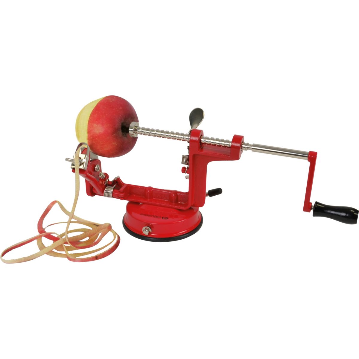Pèle-pomme ESSENTIELB rouge avec ventouse