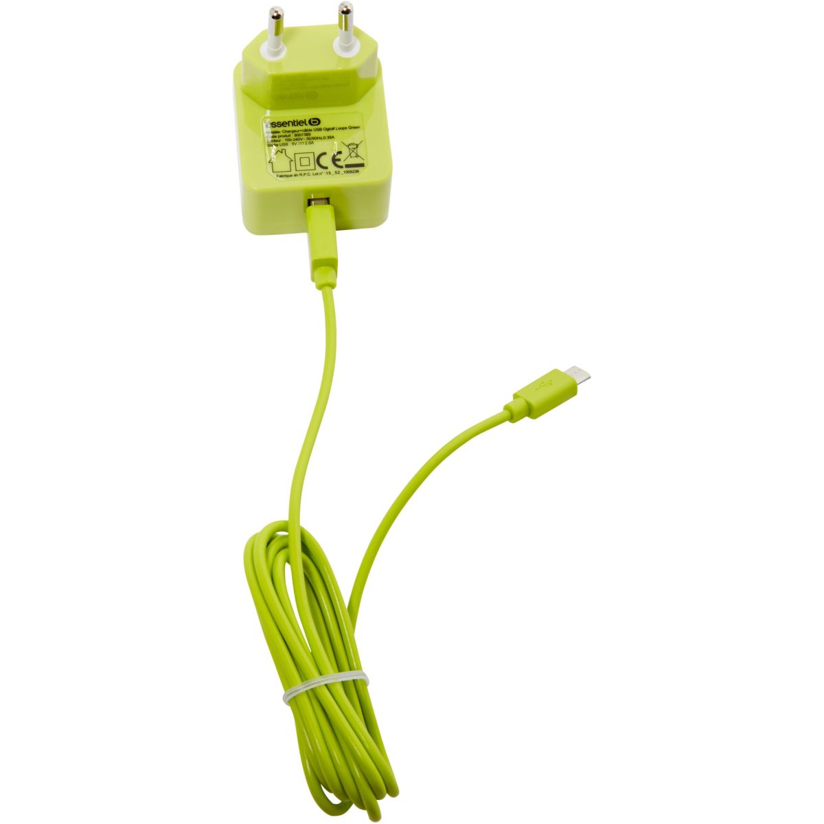 Chargeur enceinte OGLO# micro USB + câble USB Vert (photo) Chargeur enceinte OGLO# micro USB + câble USB Vert (photo)