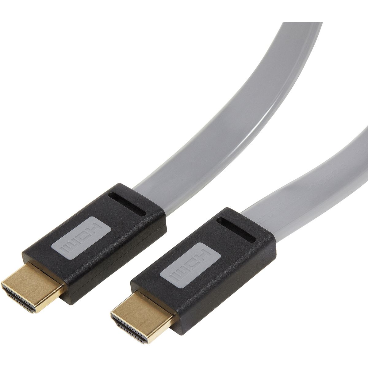 Câble HDMI ESSENTIELB Plat 2M Anthracite (photo) Câble HDMI ESSENTIELB Plat 2M Anthracite (photo)