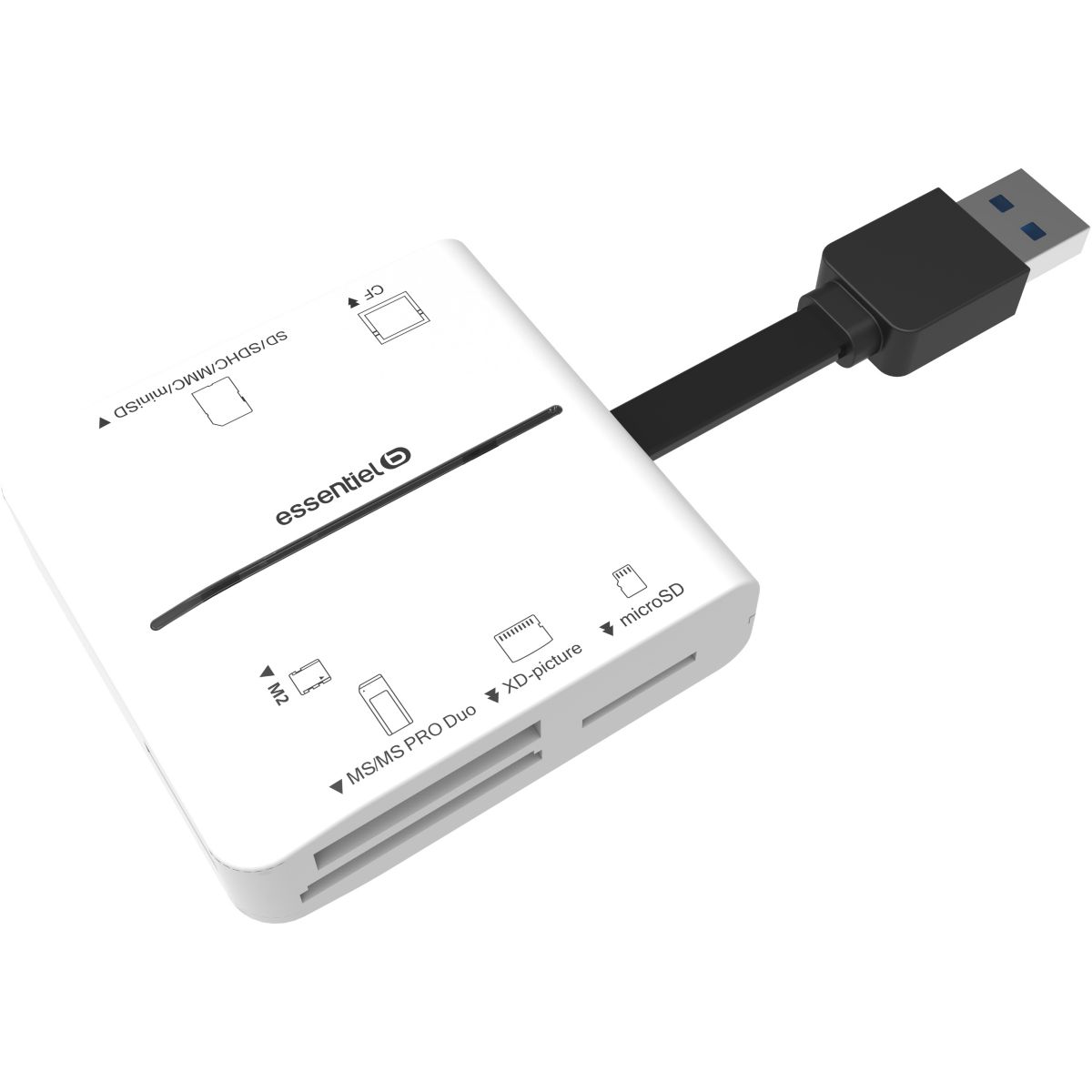 Lecteur de carte mémoire ESSENTIELB de cartes USB 3.0 (photo) Lecteur de carte mémoire ESSENTIELB de cartes USB 3.0 (photo)