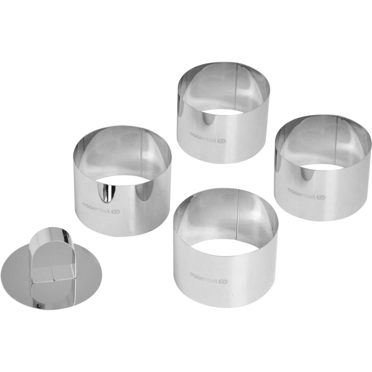 Emporte pièce ESSENTIELB 4 cercles inox diam 7.5 cm + 1 poussoir