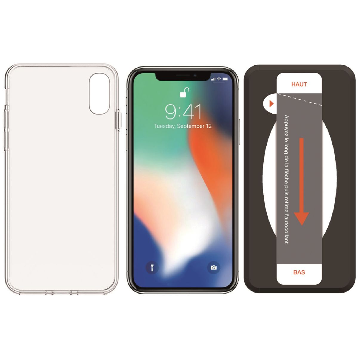 Coque + Protège écran ESSENTIELB iPhone X / XS Coque+Verre trempé+appli (photo) Coque + Protège écran ESSENTIELB iPhone X / XS Coque+Verre trempé+appli (photo)