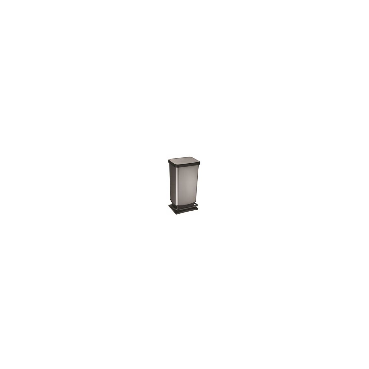 Poubelle manuelle ESSENTIELB rectangulaire à pédale Carbone 40L