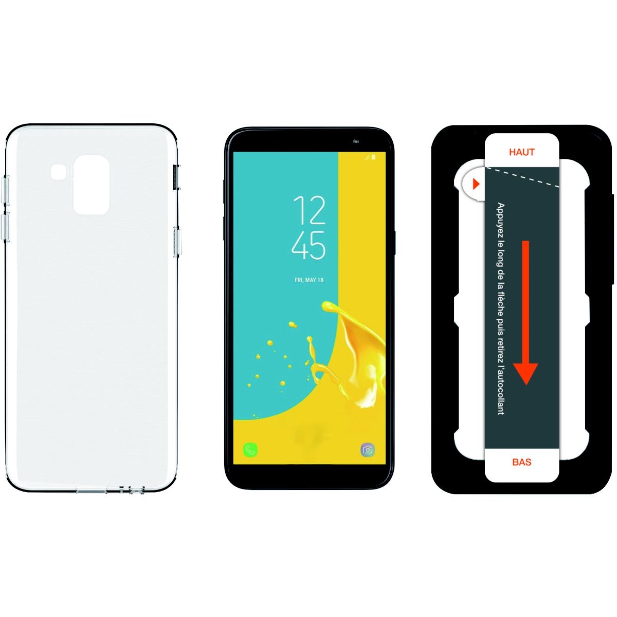 Coque + Protège écran ESSENTIELB J6 Coque + Verre trempé 3D + Applicateur (photo) Coque + Protège écran ESSENTIELB J6 Coque + Verre trempé 3D + Applicateur (photo)