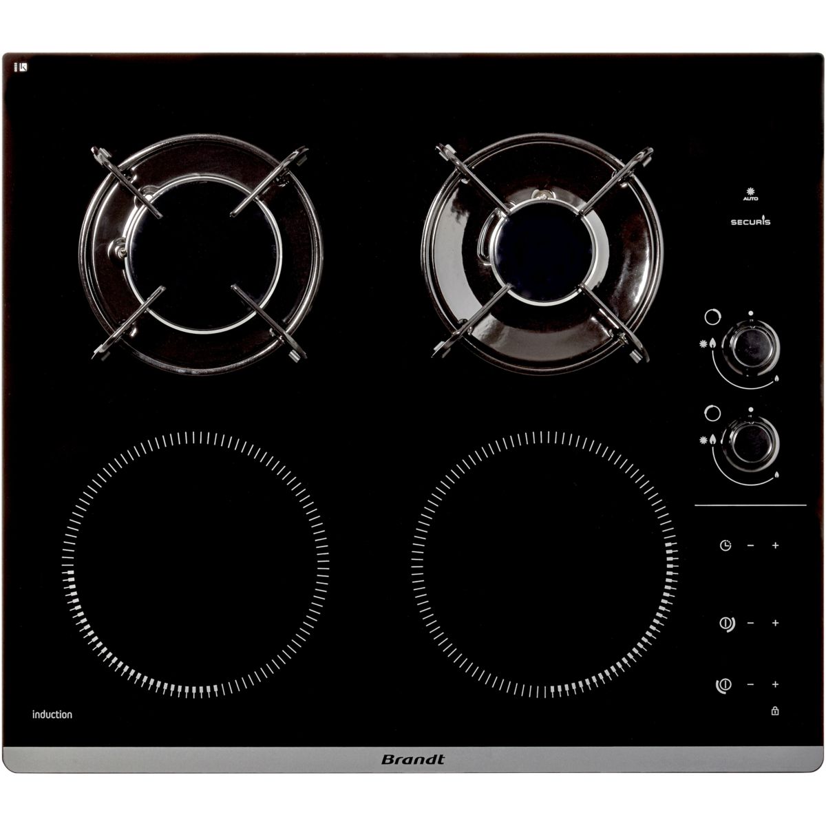 Table mixte induction gaz BRANDT BPI6413BM
