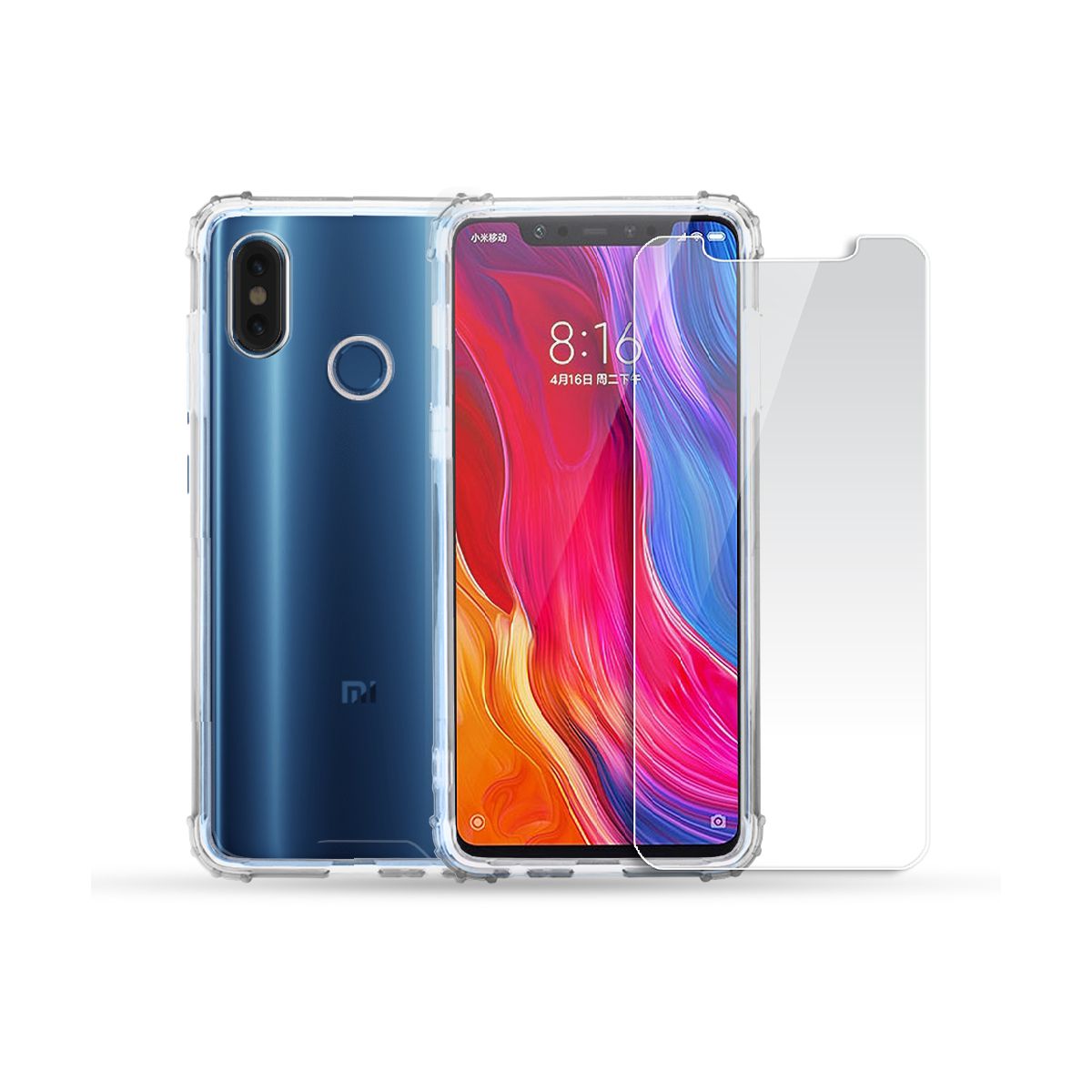 Coque + Protège écran IBROZ Xiaomi MI 8 Pack Coque + verre trempé (photo) Coque + Protège écran IBROZ Xiaomi MI 8 Pack Coque + verre trempé (photo)