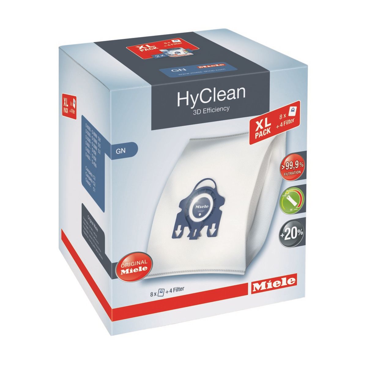 Sac aspirateur MIELE Pack XL Hyclean 3D GN