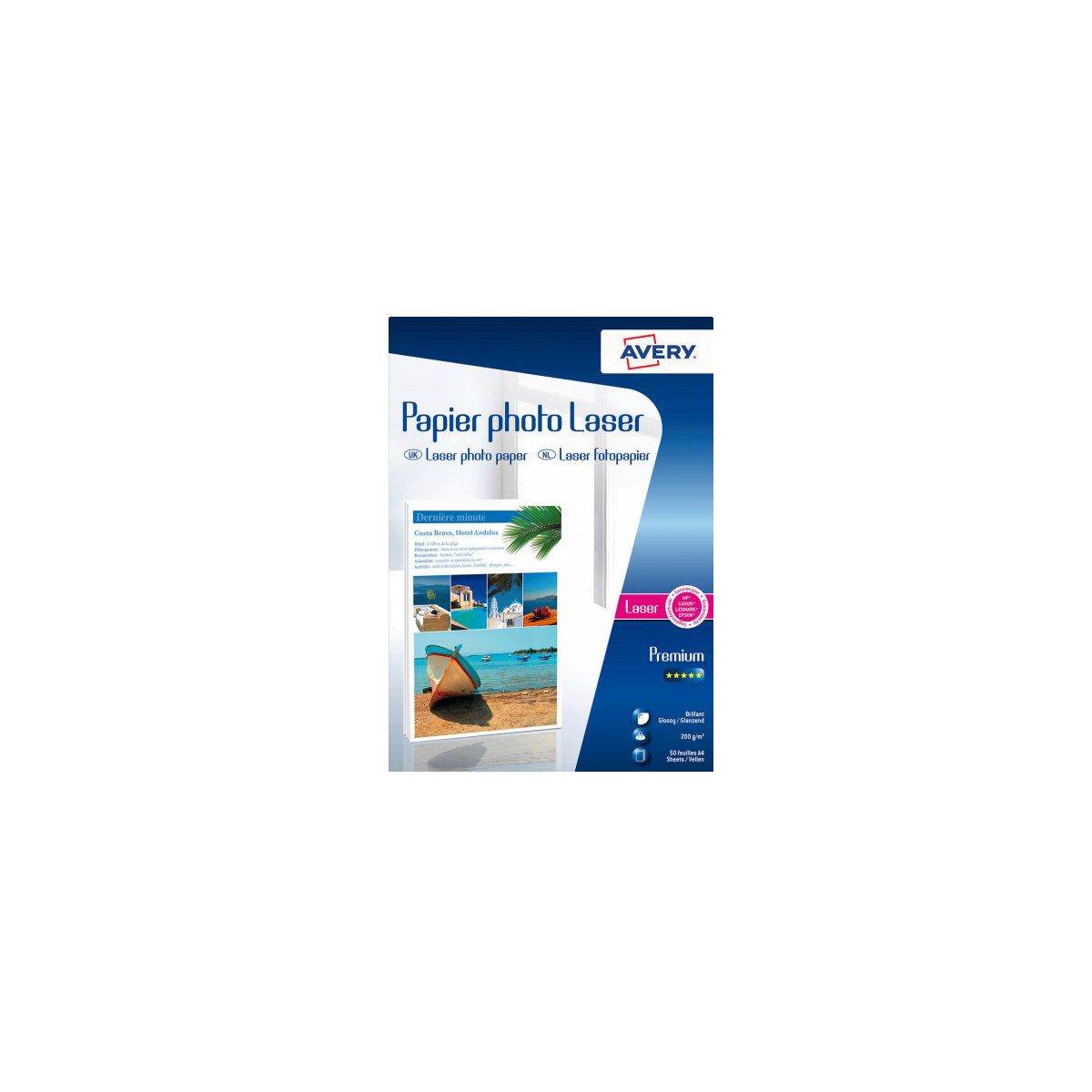 Papier photo AVERY 50 Feuilles papier photo brillant laser (photo) Papier photo AVERY 50 Feuilles papier photo brillant laser (photo)