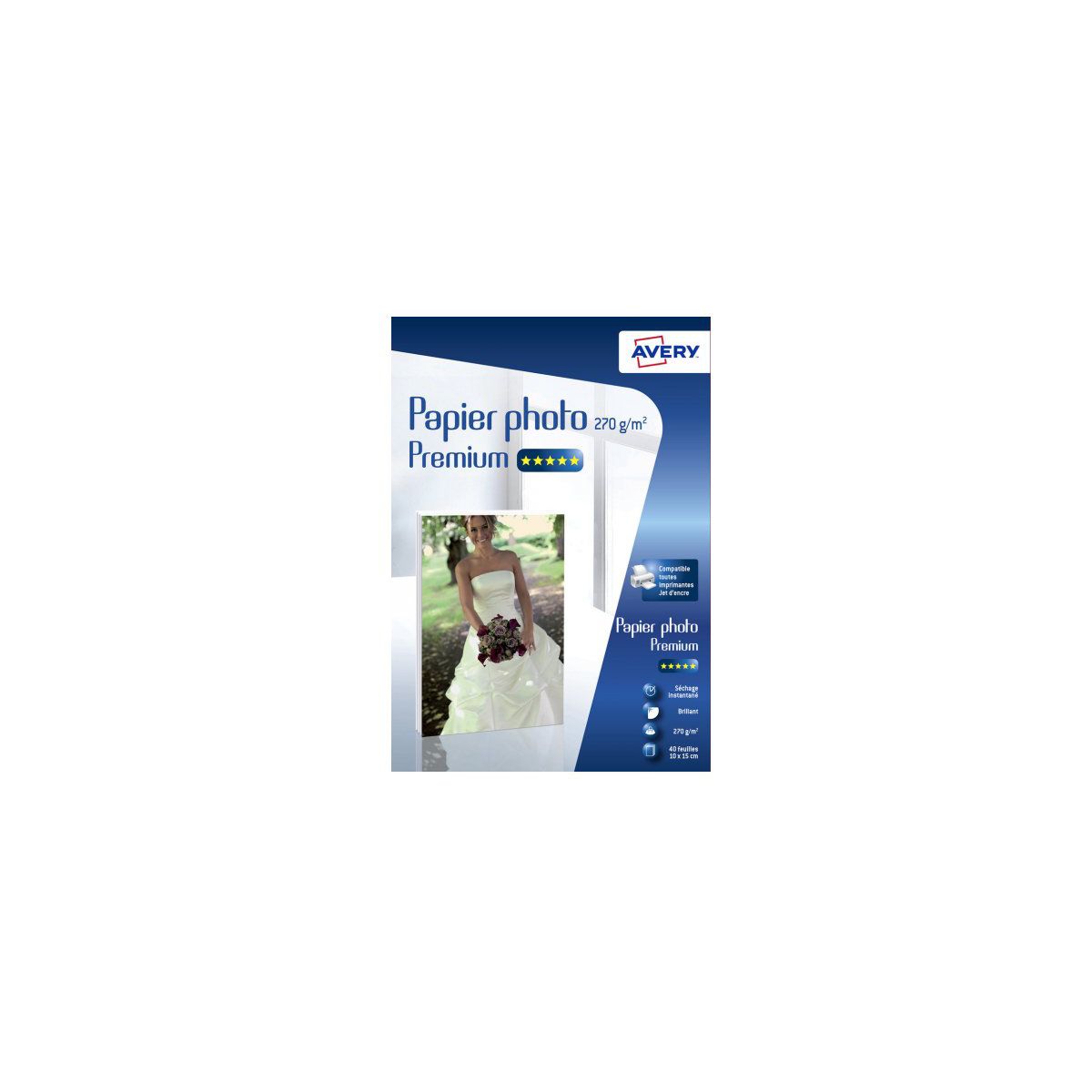 Papier photo AVERY 40 Photos brillantes 10x15 270g (photo) Papier photo AVERY 40 Photos brillantes 10x15 270g (photo)