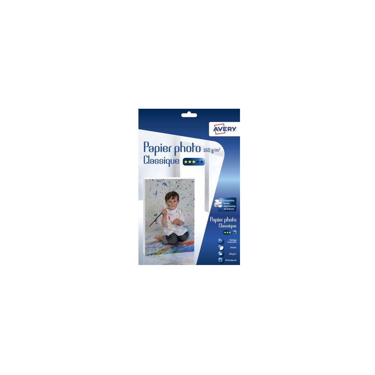 Papier photo AVERY 50 Photos brillantes A4 160g/m² (photo) Papier photo AVERY 50 Photos brillantes A4 160g/m² (photo)