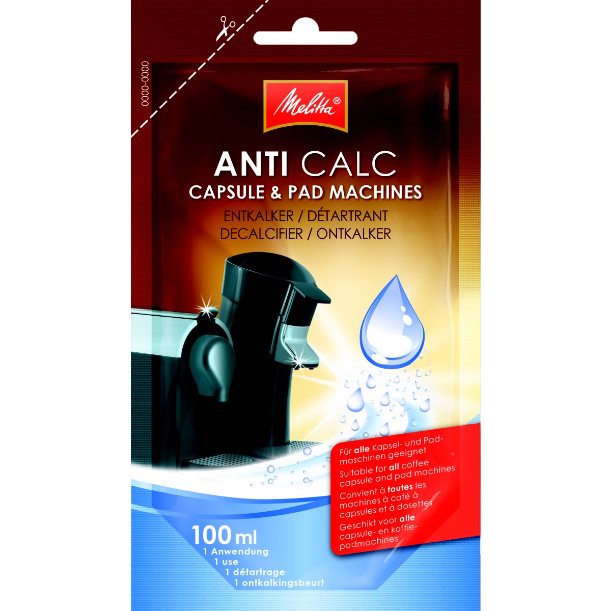 Détartrant MELITTA unidose-machine à capsules et dosettes