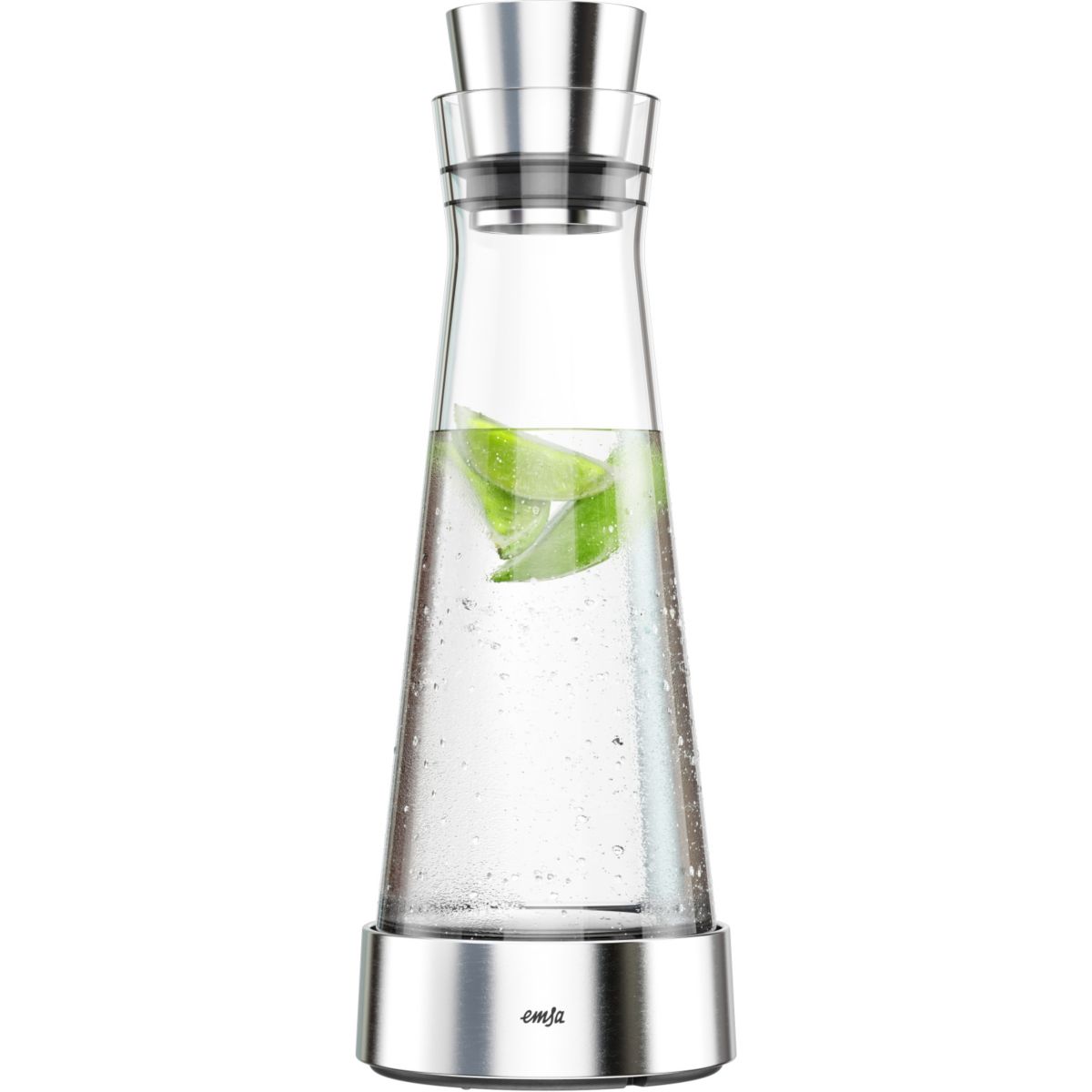 Carafe EMSA Flow Slim verre et inox 1L
