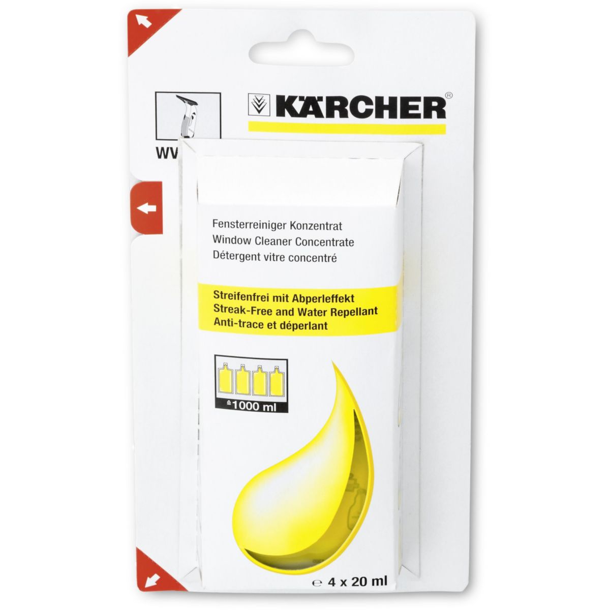Nettoyant KARCHER Nettoyant vitres (4x20 ml)