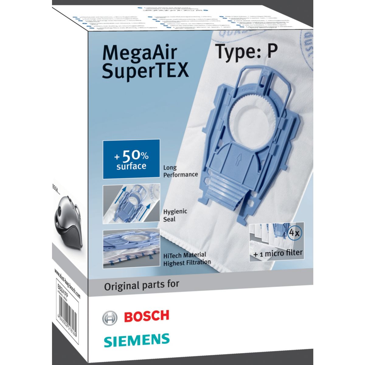 Sac aspirateur SIEMENS BBZ41FP BSG8/VS08