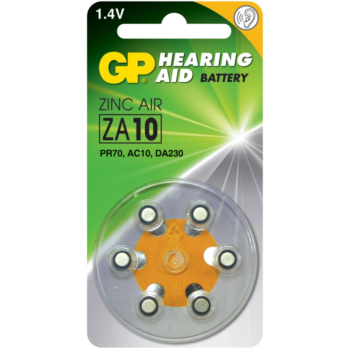 Pile GP Auditives Zinc Air ZA10 (photo) Pile GP Auditives Zinc Air ZA10 (photo)