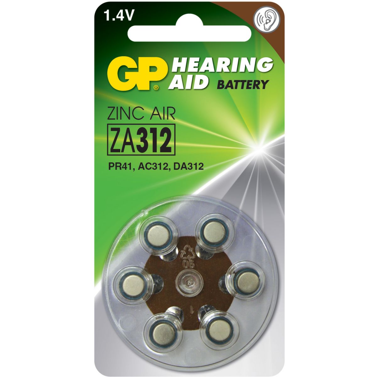 Pile GP Auditives Zinc Air ZA312 (photo) Pile GP Auditives Zinc Air ZA312 (photo)