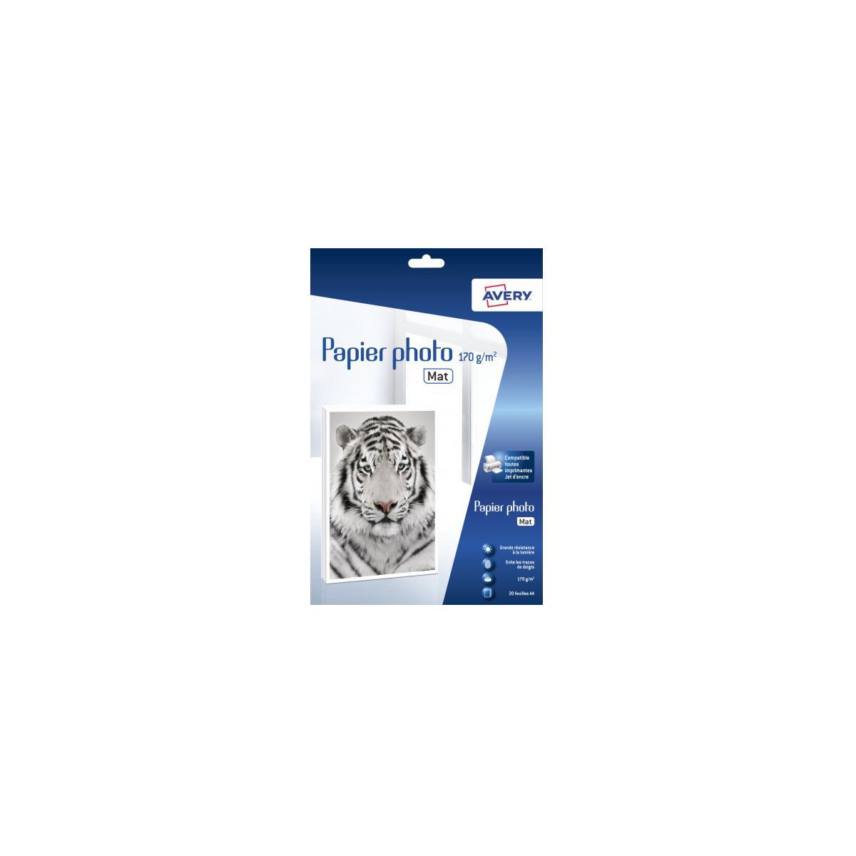 Papier photo AVERY 20 Photos mates A4 170g/m² (photo) Papier photo AVERY 20 Photos mates A4 170g/m² (photo)