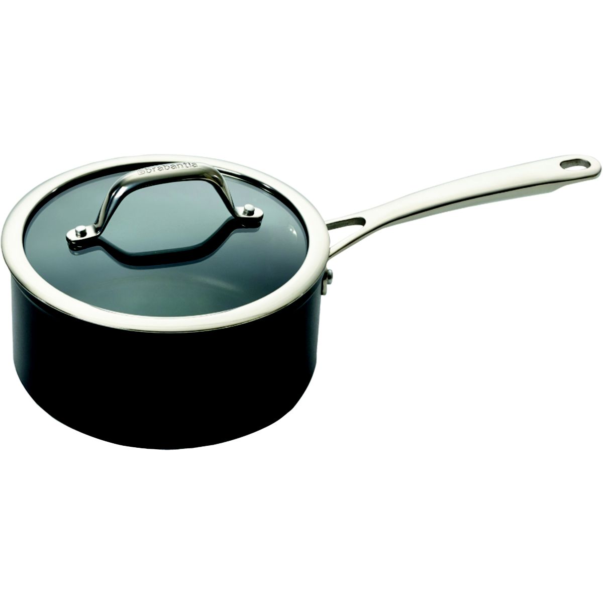 Casserole BRABANTIA Tritanium diam18cm + couvercle en verre