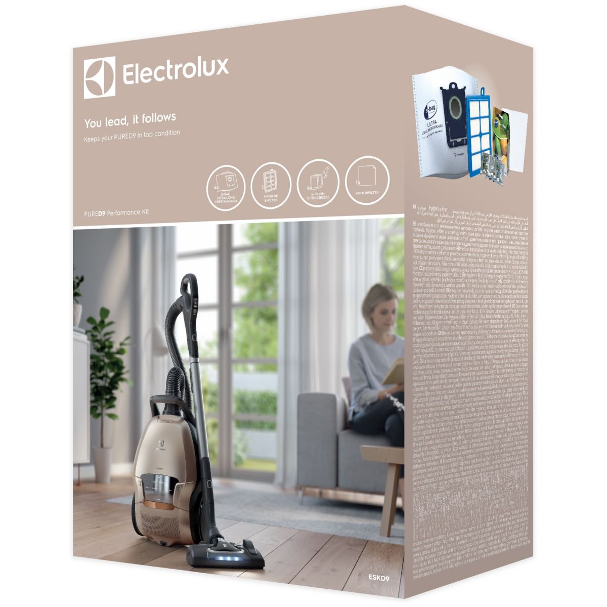 Sac aspirateur ELECTROLUX ESKD9 Kit sac premium+filtres+parfums