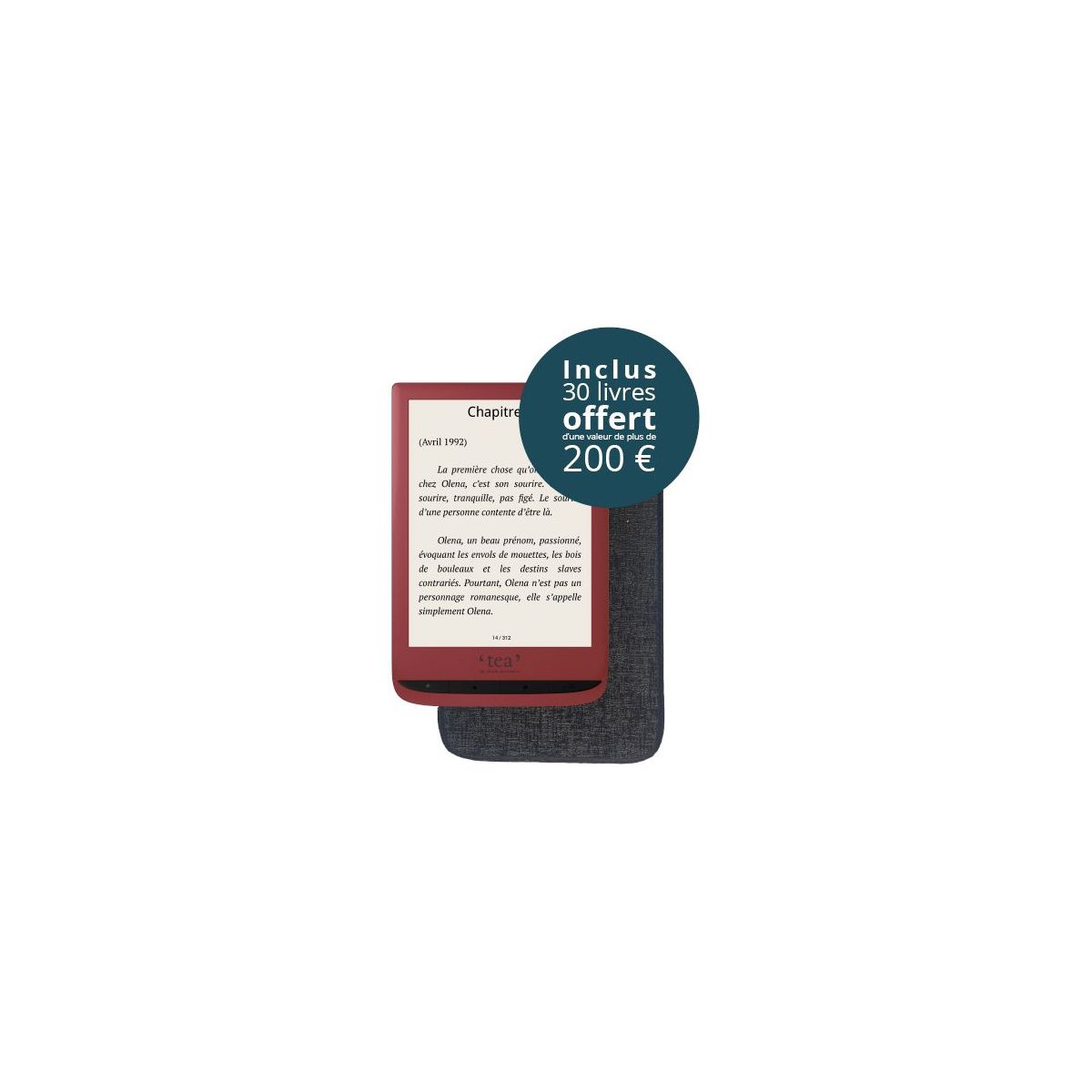 e-book TEA Pack Touch Lux 4 rouge + housse +10Epub (photo) e-book TEA Pack Touch Lux 4 rouge + housse +10Epub (photo)