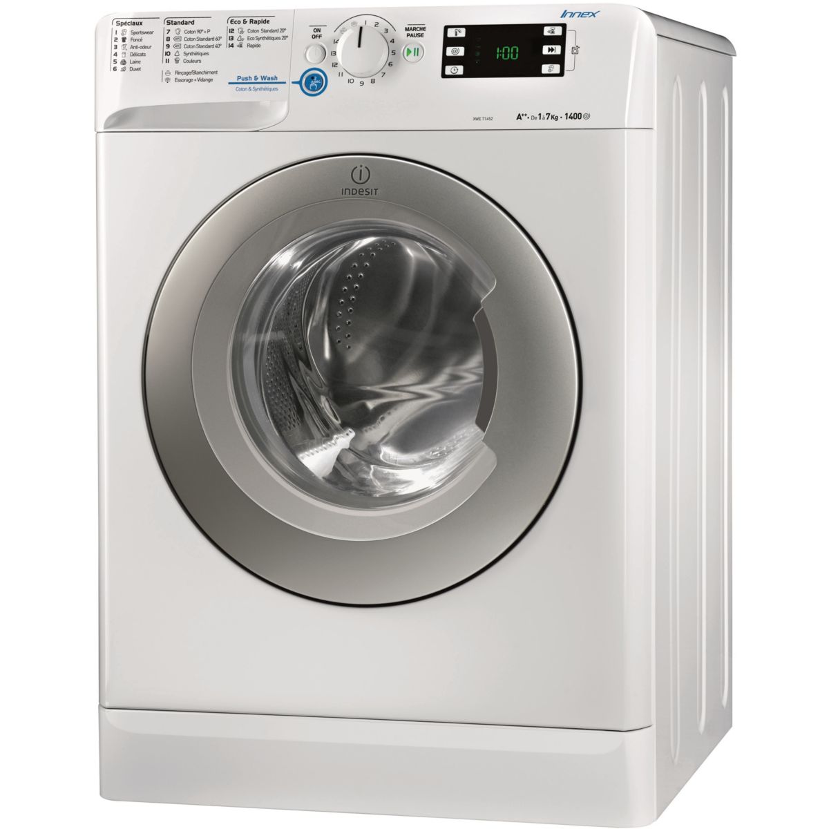 Lave linge hublot INDESIT XWE 71452 WSG FR