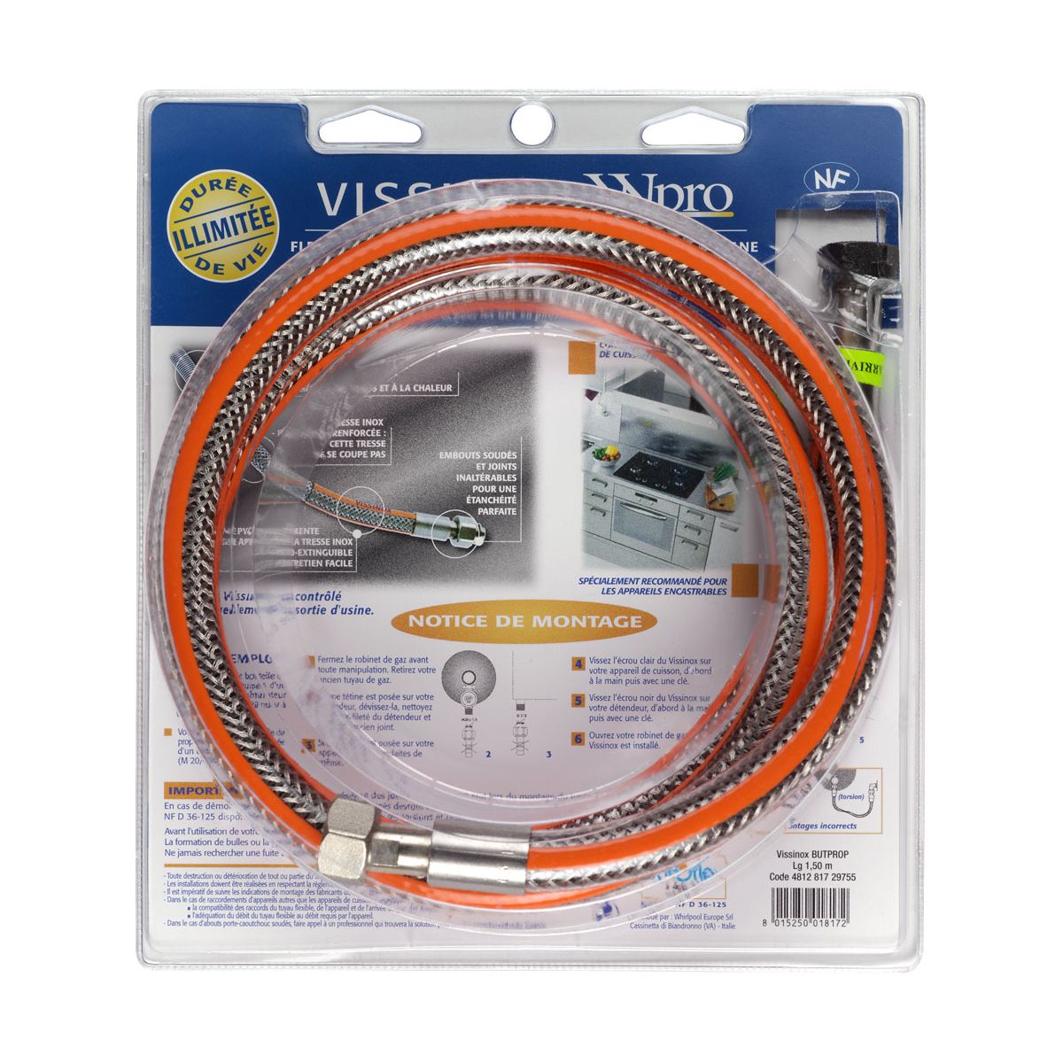 Tuyaux gaz WPRO BUT/PRO 1,5m TBV156