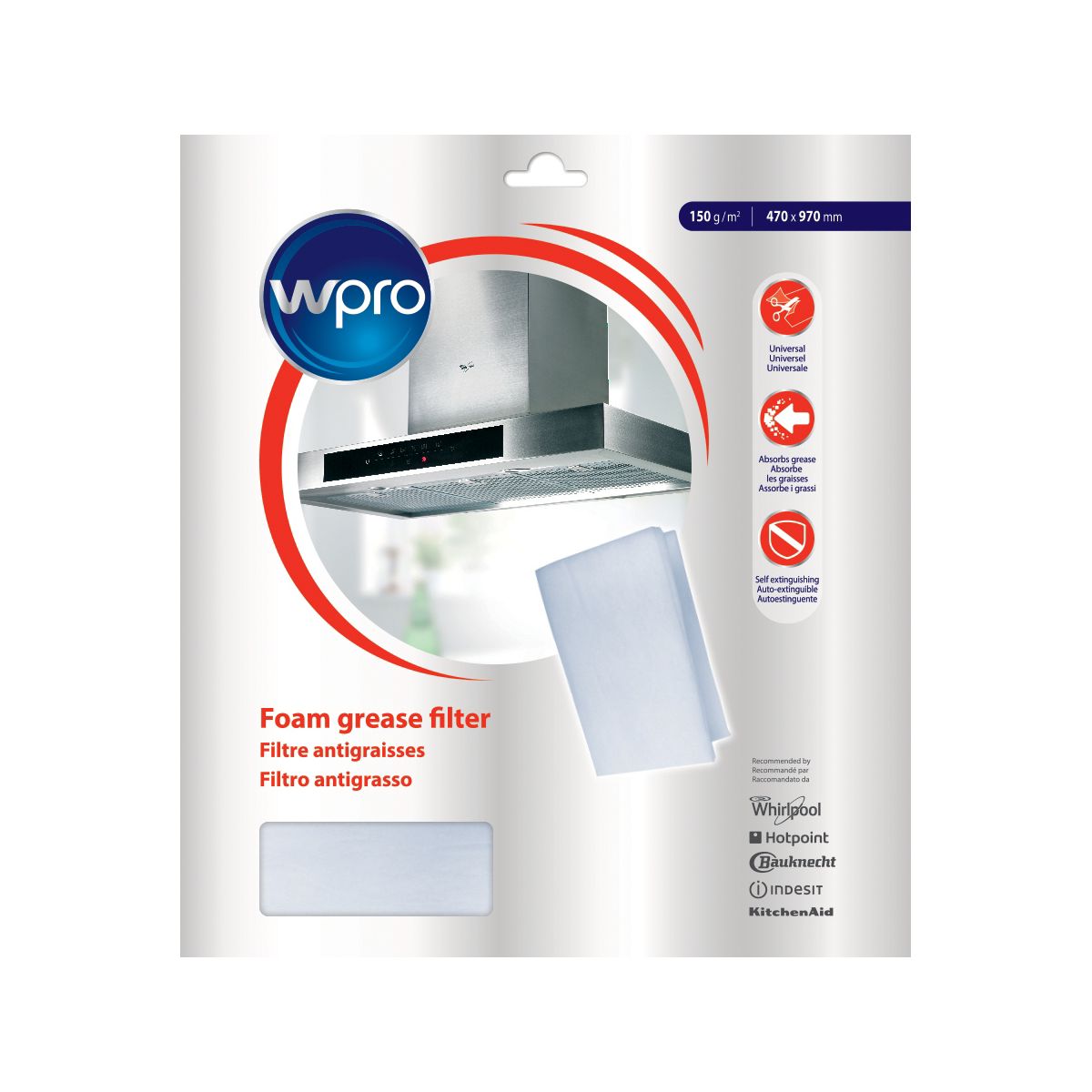 Filtre hotte WPRO UGF016