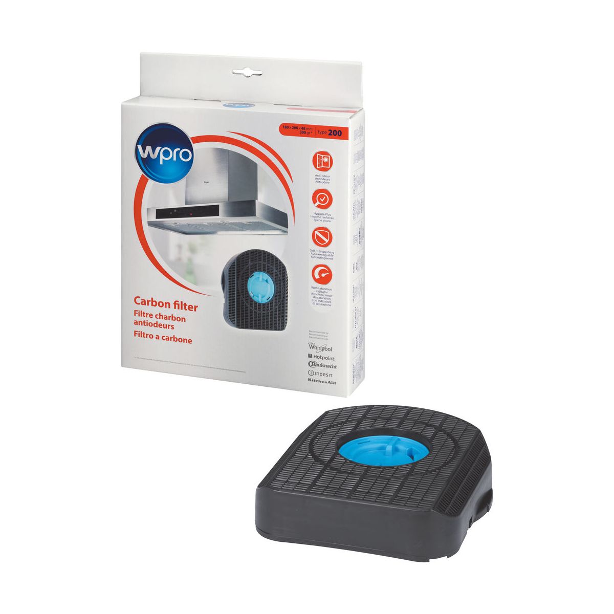 Filtre hotte WPRO CHF200/1