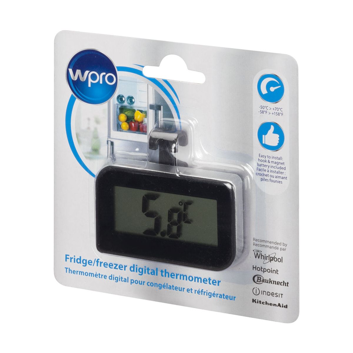 Thermomètre WPRO pour réfrigérateur BDT1