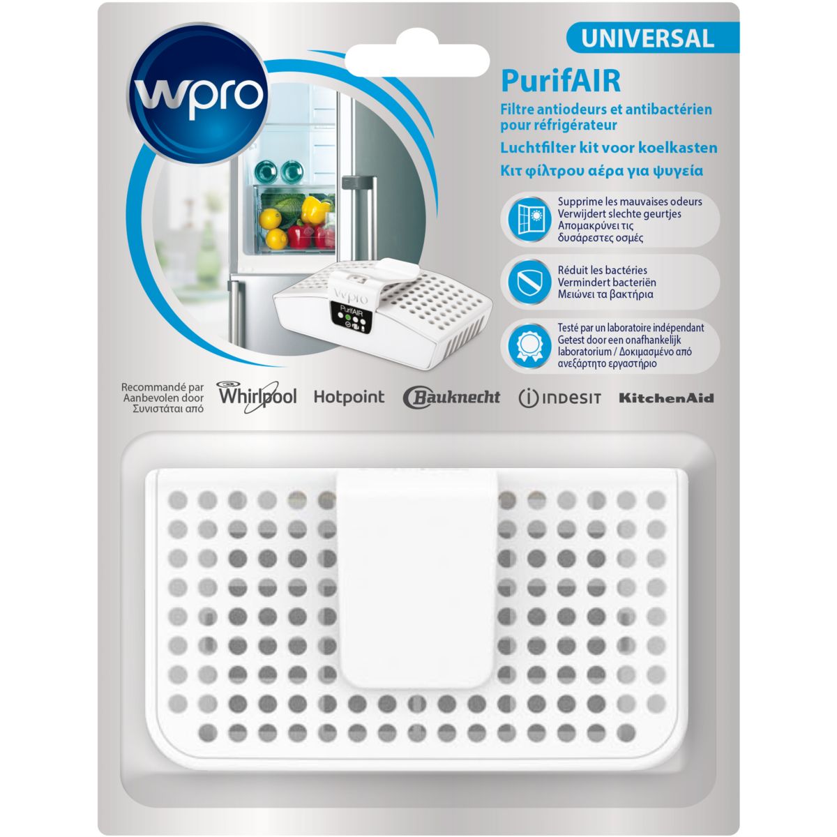 Filtre réfrigérateur WPRO PUR100 filtre anti odeur/antibactérien