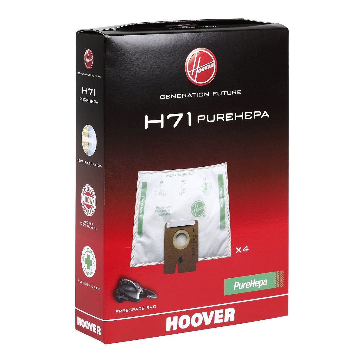 Sac aspirateur HOOVER H71 Sac microfibre EPA x4